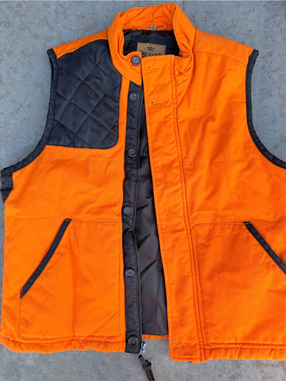 King Ranch Orange Quilted Vest